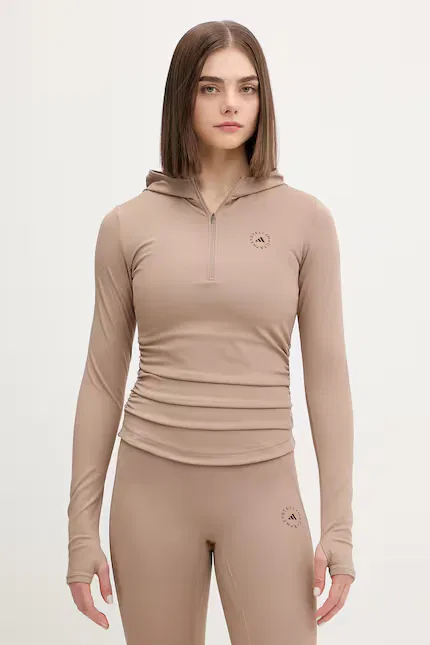 Худи тренировочное с капюшоном Adidas by Stella McCartney, бежевый
