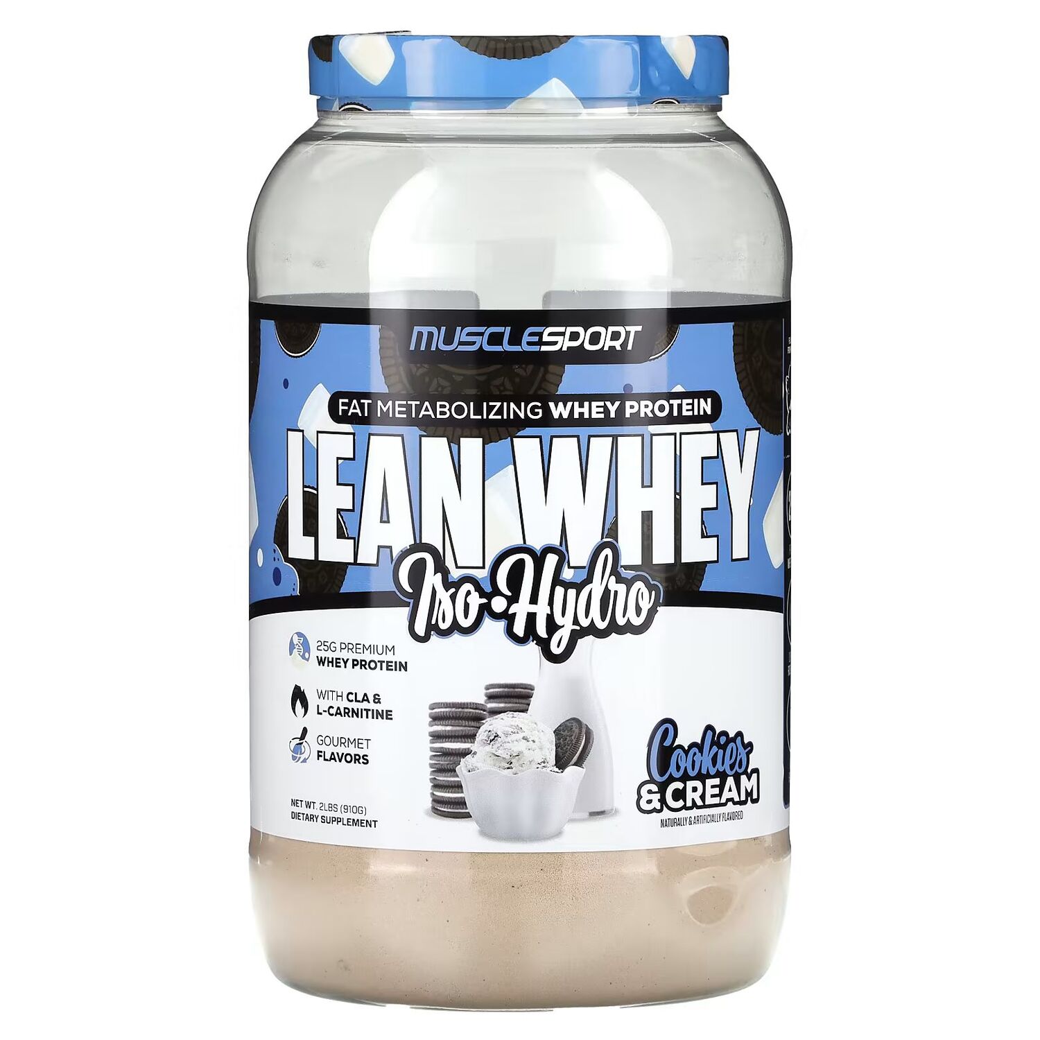 

Lean Whey, изо-гидро, печенье и сливки, 2 фунта (910 г) Musclesport