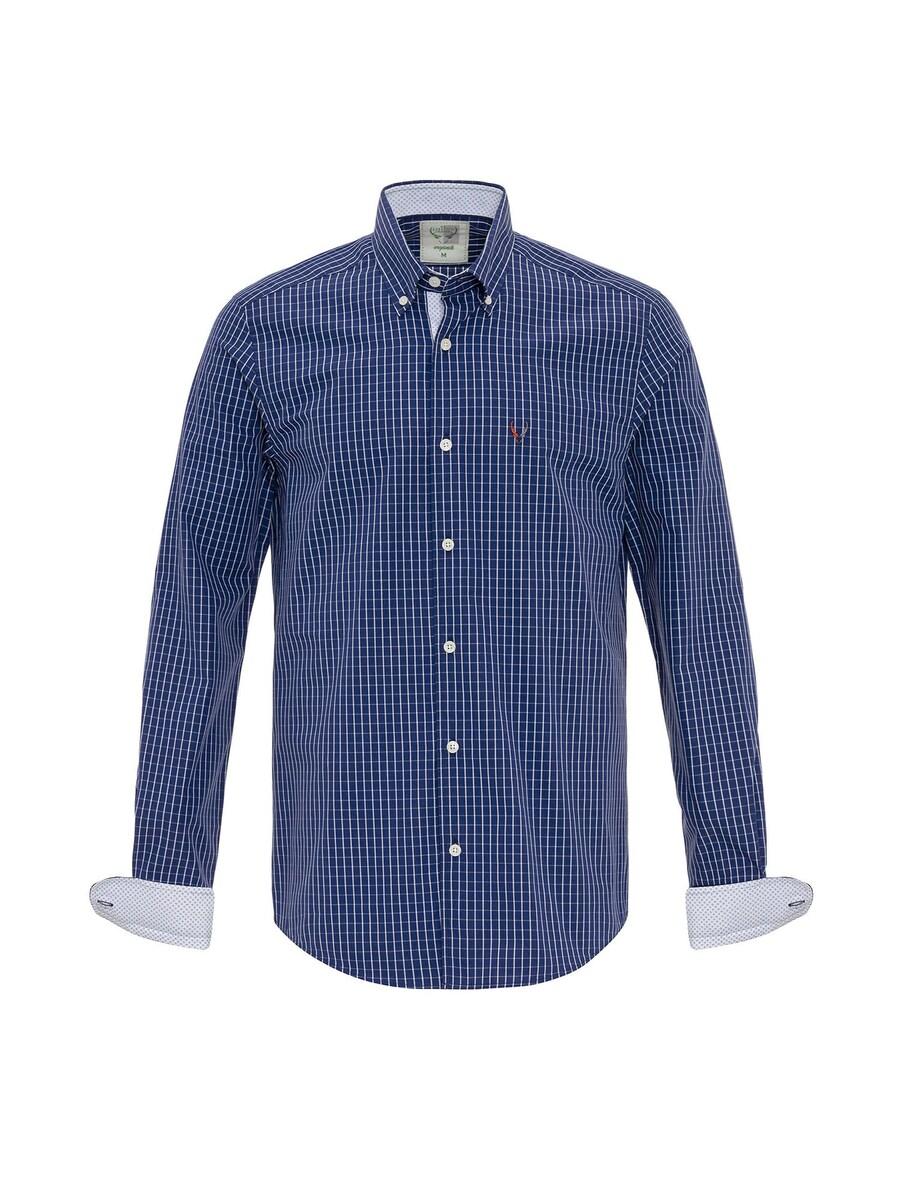 

Клетчатая рубашка By Diess Collection Regular fit Button Up Shirt, темно-синий