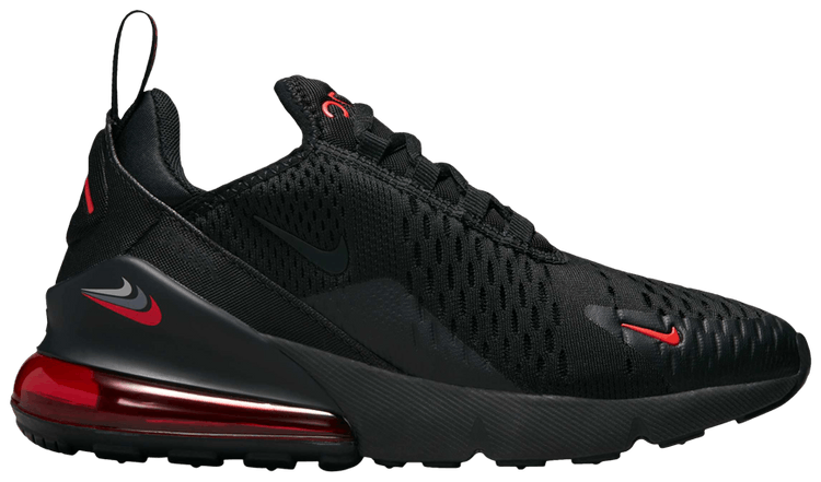 

Кроссовки Nike Air Max 270 GS 'Multi-Swoosh - Black Habanero Red', черный