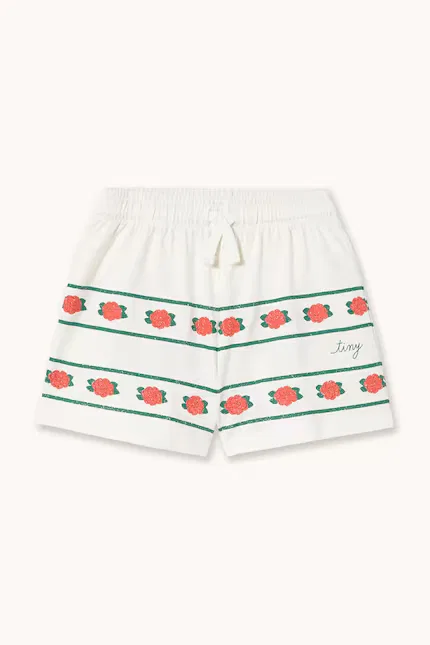Шорты детские с принтом Roses Shorts Tinycottons, белый — фото 2