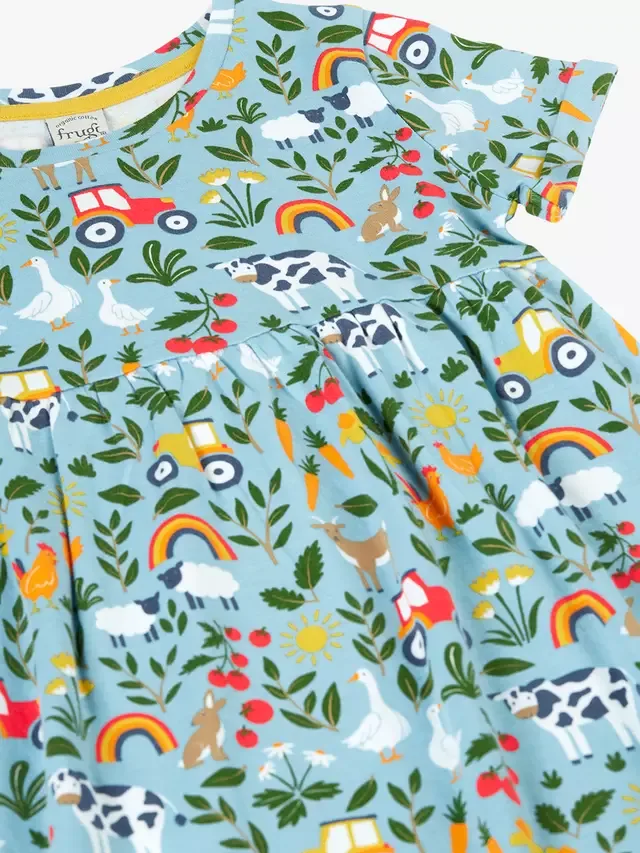 Детское хлопковое платье Tallie с короткими рукавами, On The Farm Frugi — фото 3