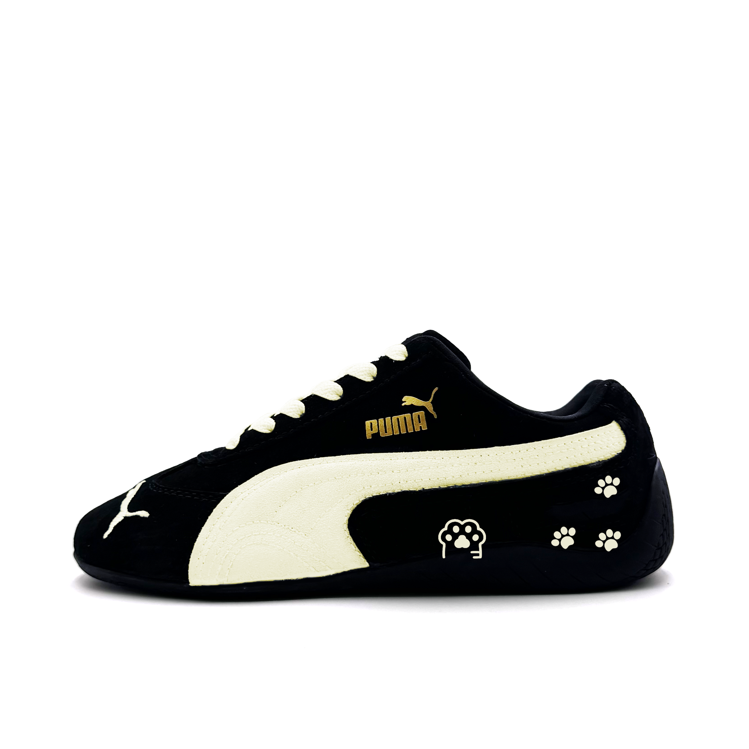 

PUMA Speedcat Collection Custard Cat Paw низкие гоночные туфли Unisex Black Yellow