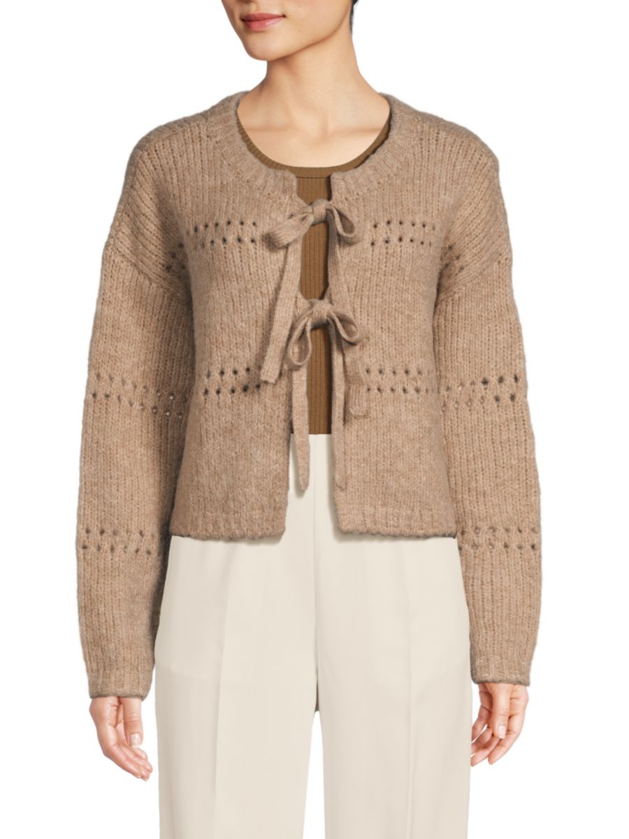 

Кардиган Madelina Eyelet Self-Tie Vero Moda, цвет Silver Mink