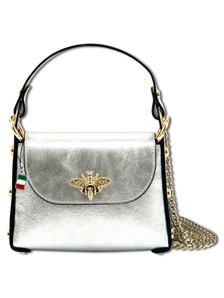 

Наплечная сумка Florence Umhängetasche Leder silber ca. 19cm