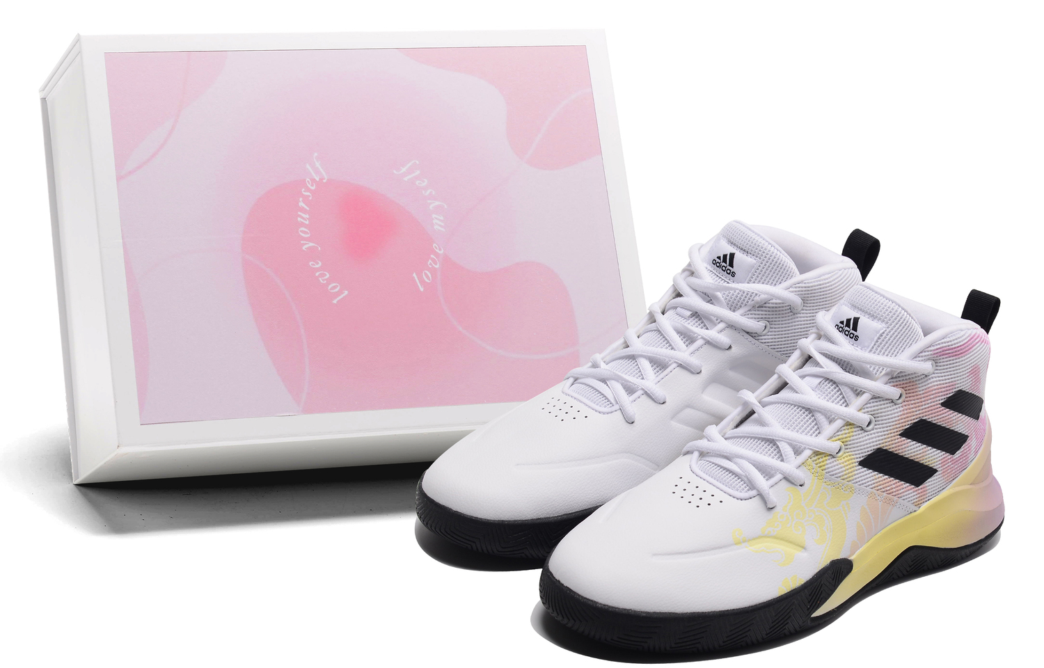 

Баскетбольные кроссовки OwnTheGame Basketball Shoes Men Mid-Top White/Yellow/Purple Adidas