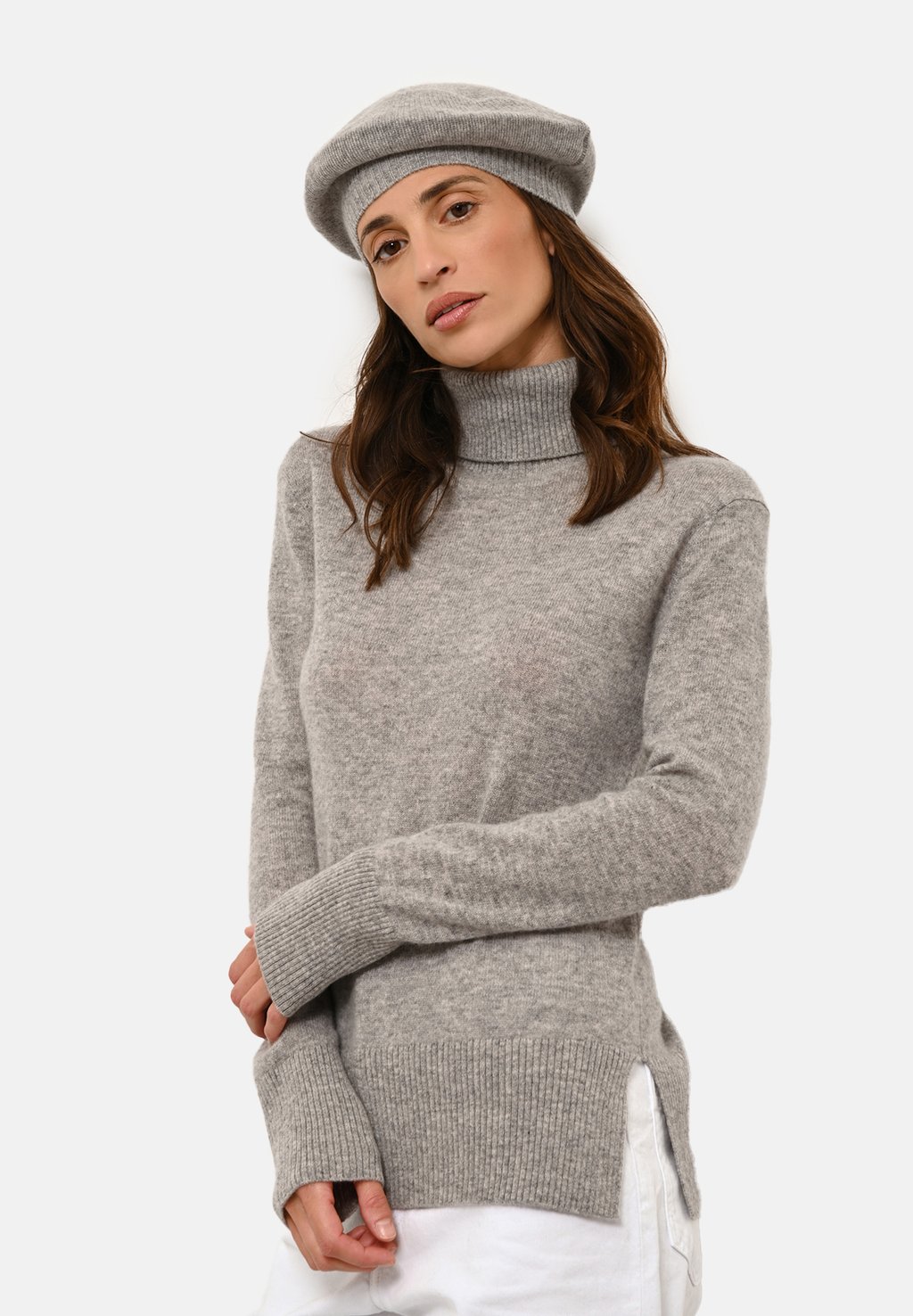 

Джемпер COL ROULÉ Just Cashmere, светло-серый