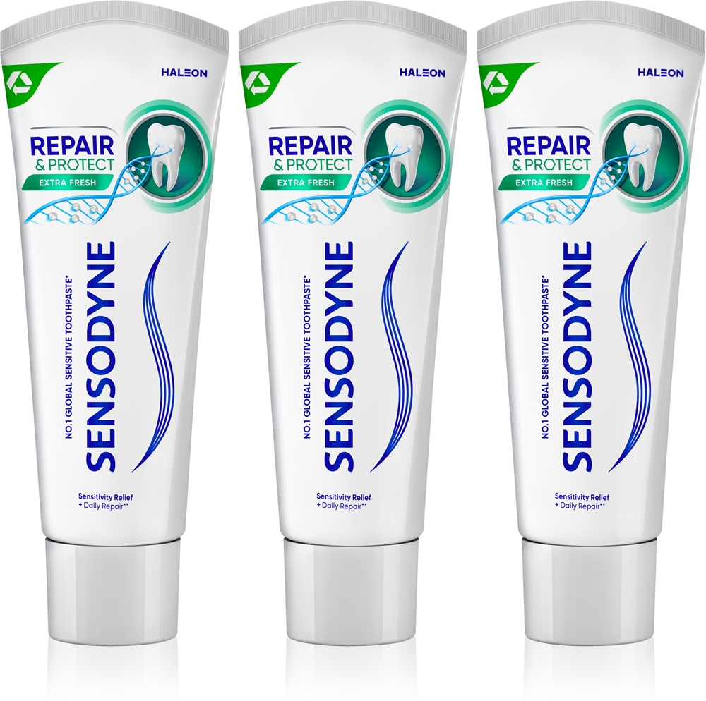

Зубная паста Extra Fresh Repair & Protect для защиты зубов и десен Sensodyne, 3× 75 мл