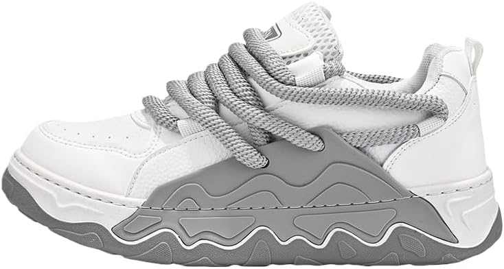 

Мужские спортивные лоферы с толстой подошвой - повседневные кеды с уникальным стилем Hoalox, белый