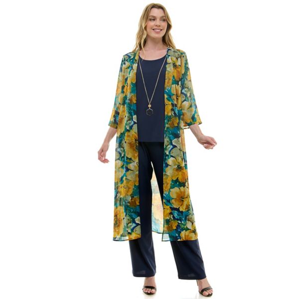 

Женский комплект из 2 предметов: плащ и брюки Luxology, цвет navy yellow sage