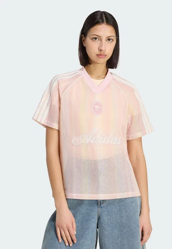 Футболка оверсайз с принтом Adidas Originals Summer Glow, песочный розовый