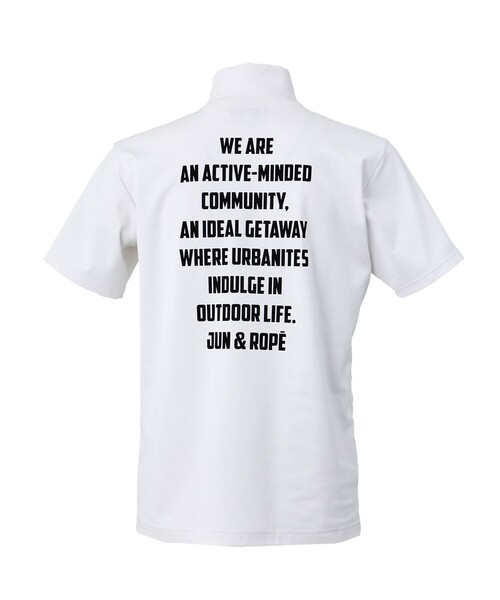 

JUN&ROPE' Футболка с принтом на спине и половинной молнией, JUN&ROPE, белый