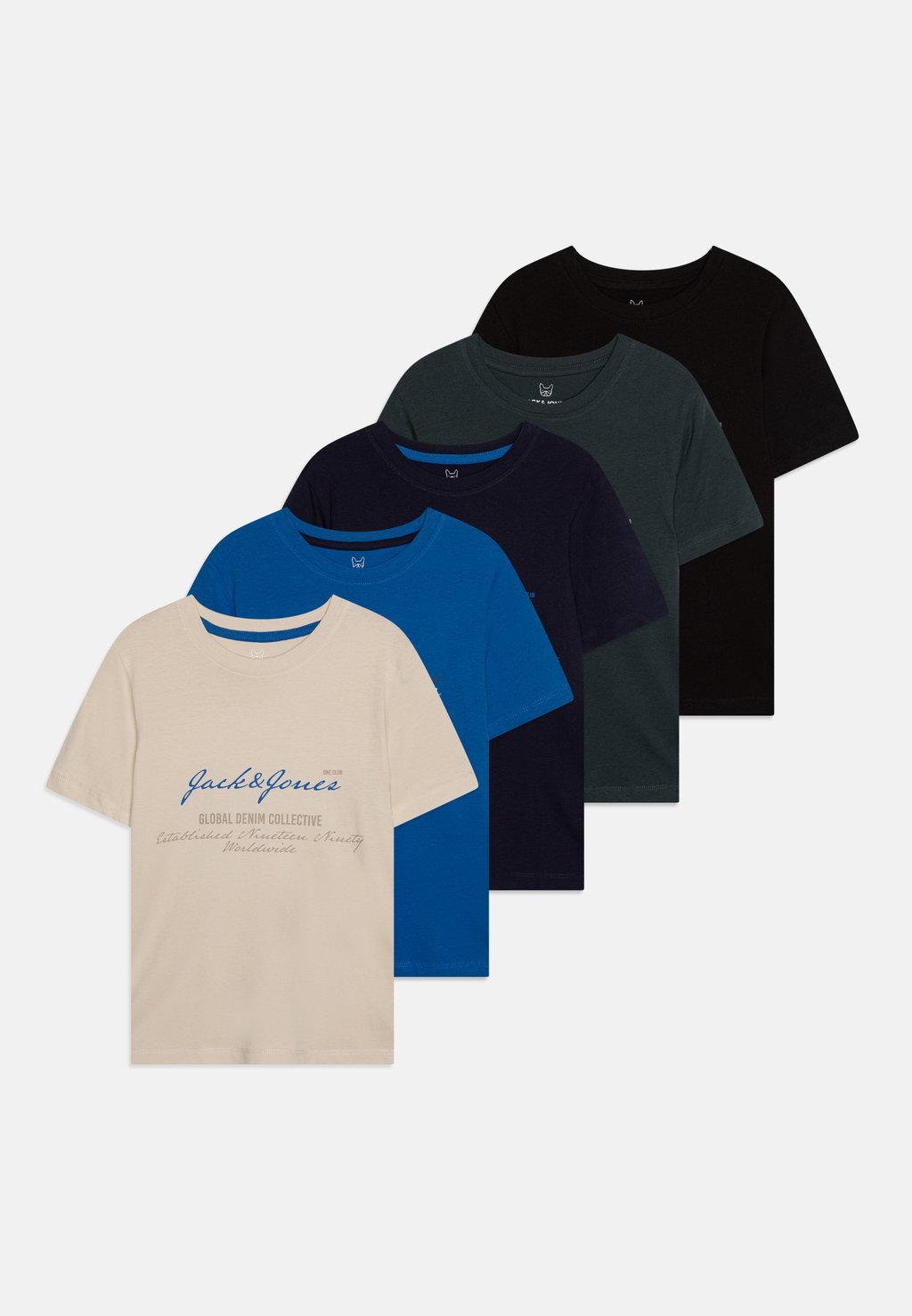 

Принт на футболке Jjgreat Logo Tee Jnr 5 Pack Jack & Jones, синий