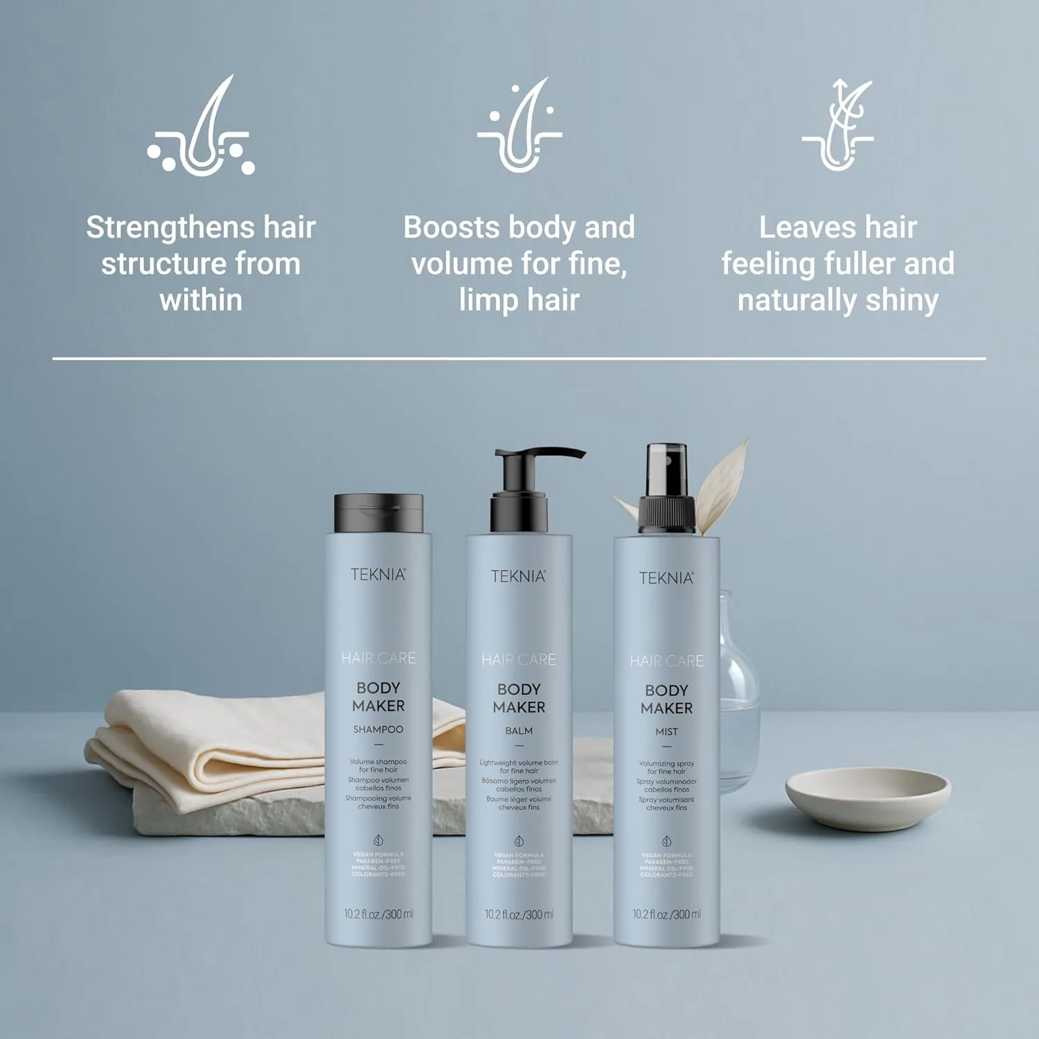 Набор Lakmé Teknia Body Maker для розничной продажи - полноразмерные версии шампуня, бальзама и спрея для тела Body Maker. — фото 3