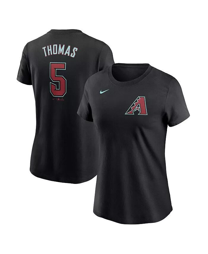 

Женская футболка Alek Thomas Black Arizona Diamondbacks 2024 Fuse с именем и номером Nike, черный