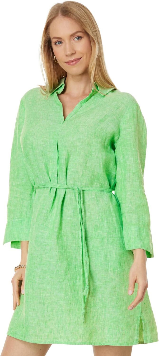 

Льняное платье-туника Pilar Lilly Pulitzer, цвет Gecko Green/Resort White