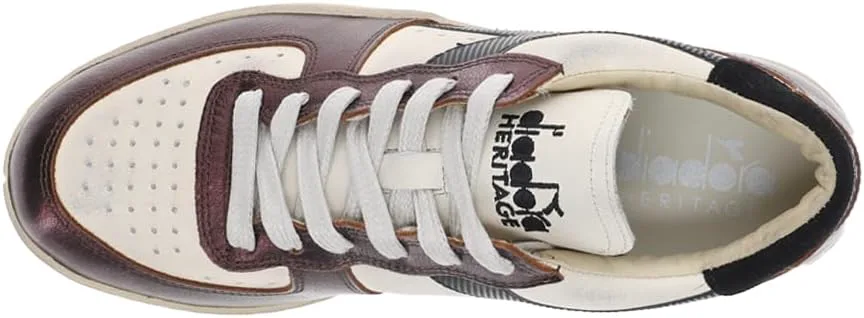 Мужские кеды Diadora Mi Basket Low Metallic с потертой шнуровкой, повседневные - бежевые, бежевый — фото 4