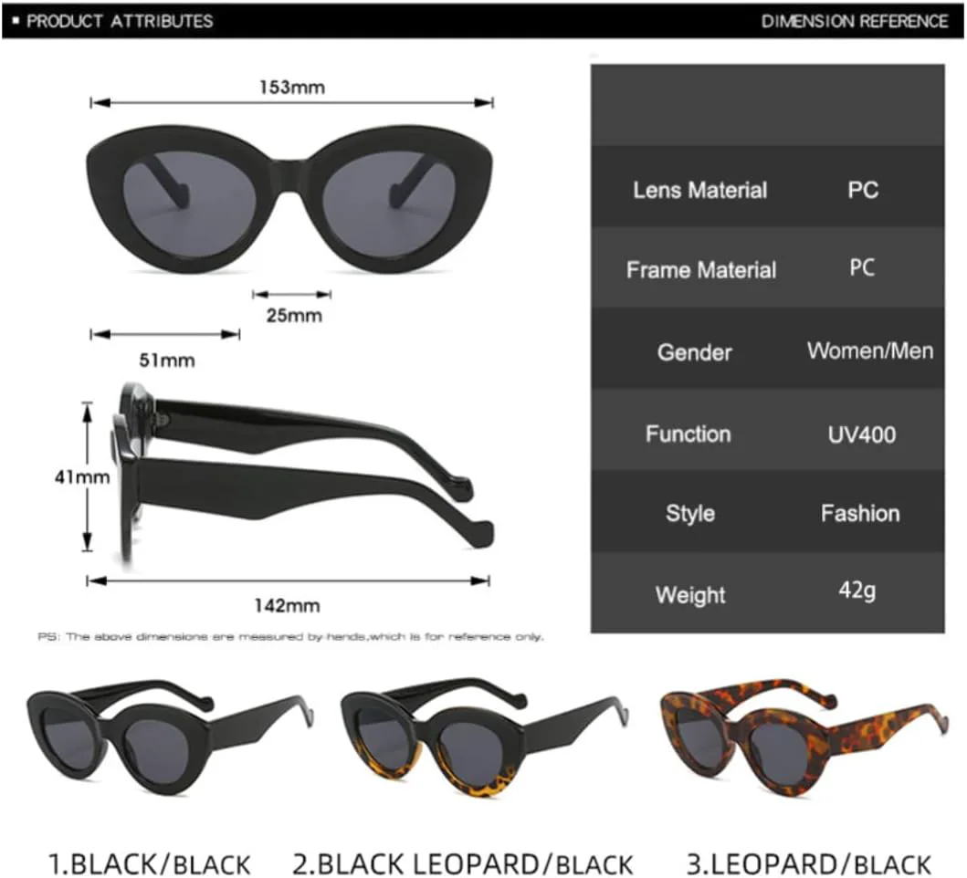 

Солнцезащитные очки «кошачий глаз» для женщин и мужчин, оливковый ретро-стиль, защита от УФ-излучения UV400, овальная форма, роскошные UATXTAU, Leopard Grey