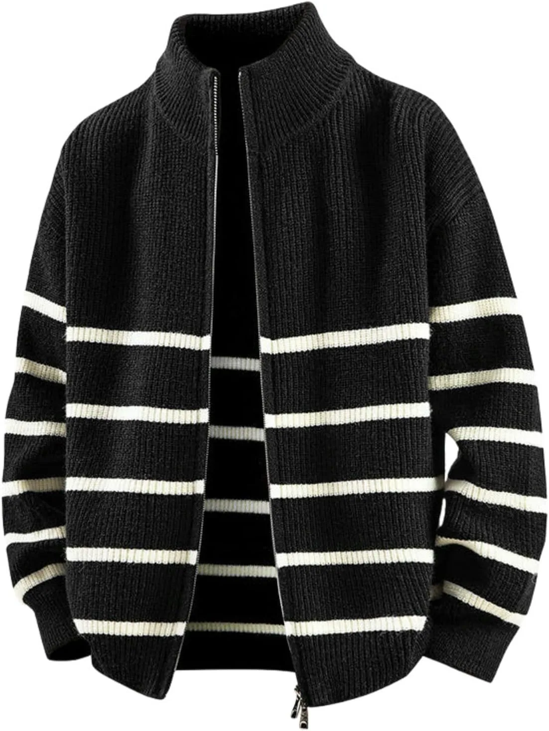 

Мужской осенне-зимний кардиган свободного кроя с воротником-стойкой YEBAITOU