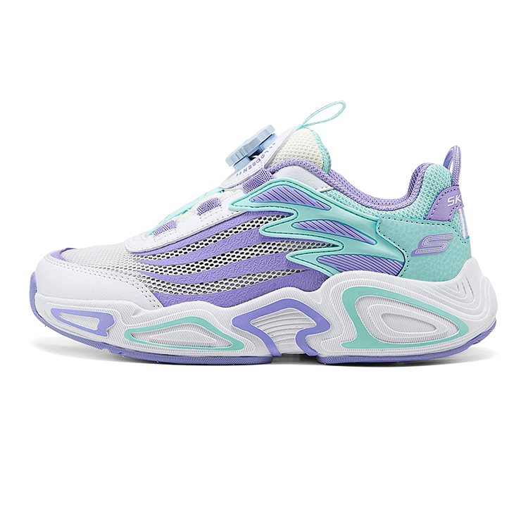 

Нескользящие износостойкие низкие повседневные кроссовки для детей Skechers Kids, белый/лавандовый