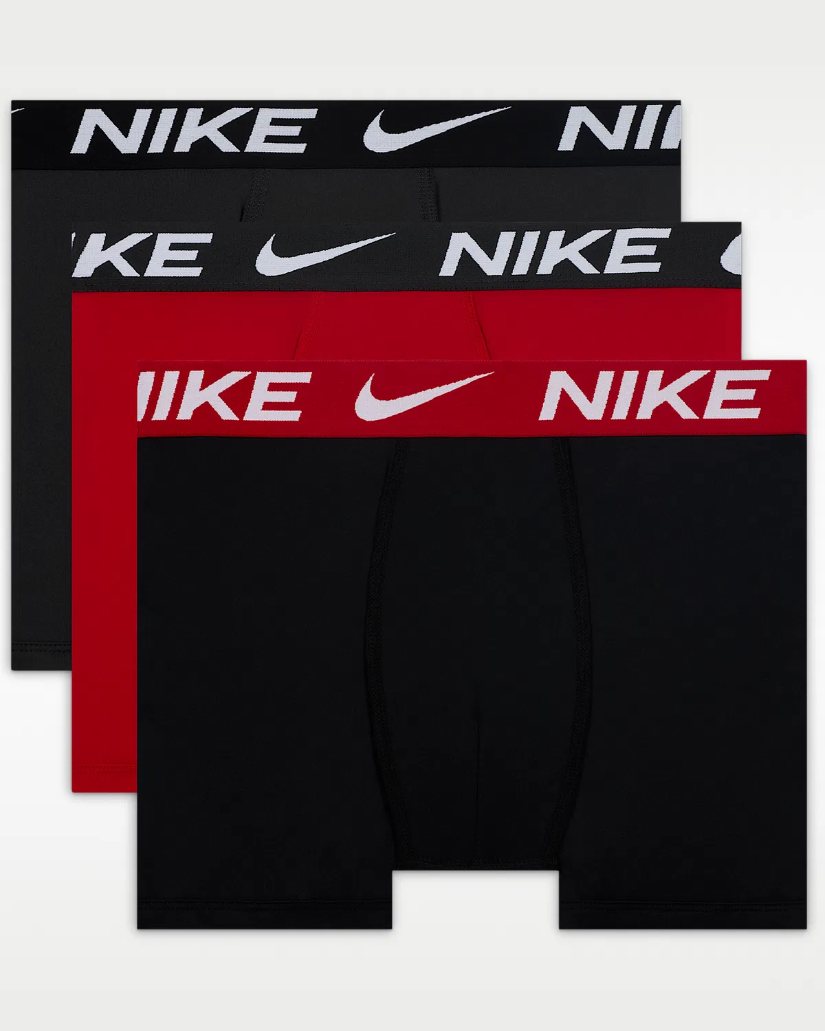 Большие детские боксеры Dri-FIT Solid (3 шт.) Nike, University Red/University Red