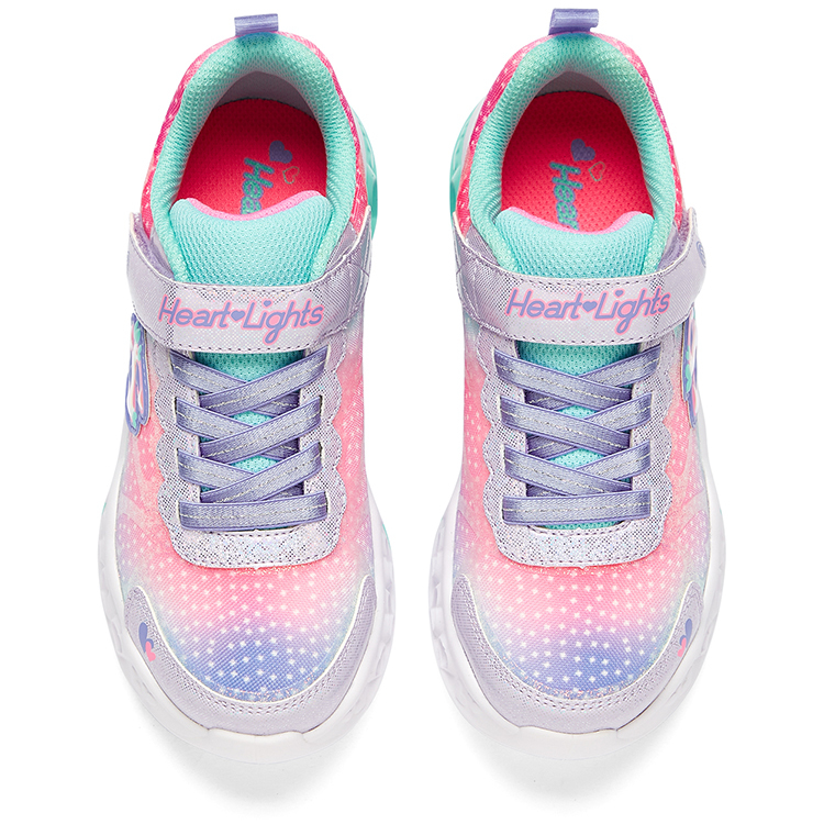 Кроссовки Flutter Heart Lights Kids Lifestyle GS Low-top Фиолетовый/розовый/зеленый Skechers — фото 4