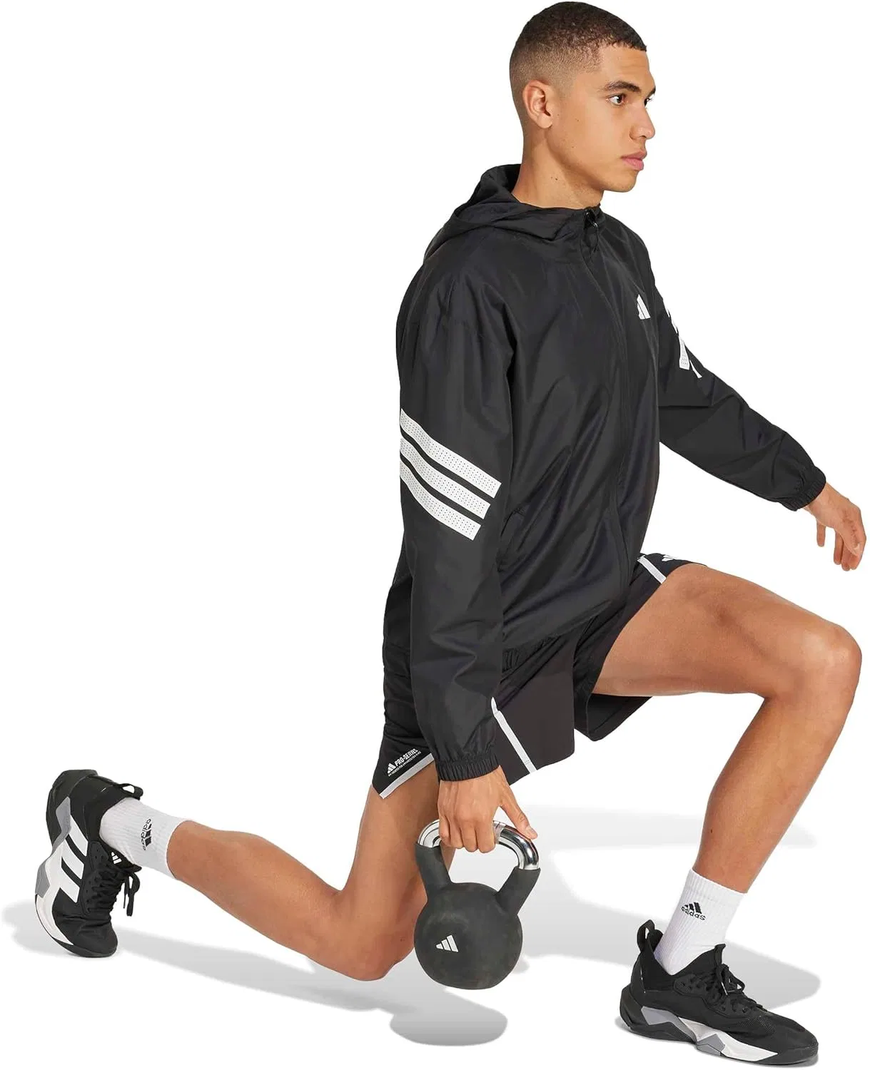 Ветровка мужская adidas, Black/White — фото 2