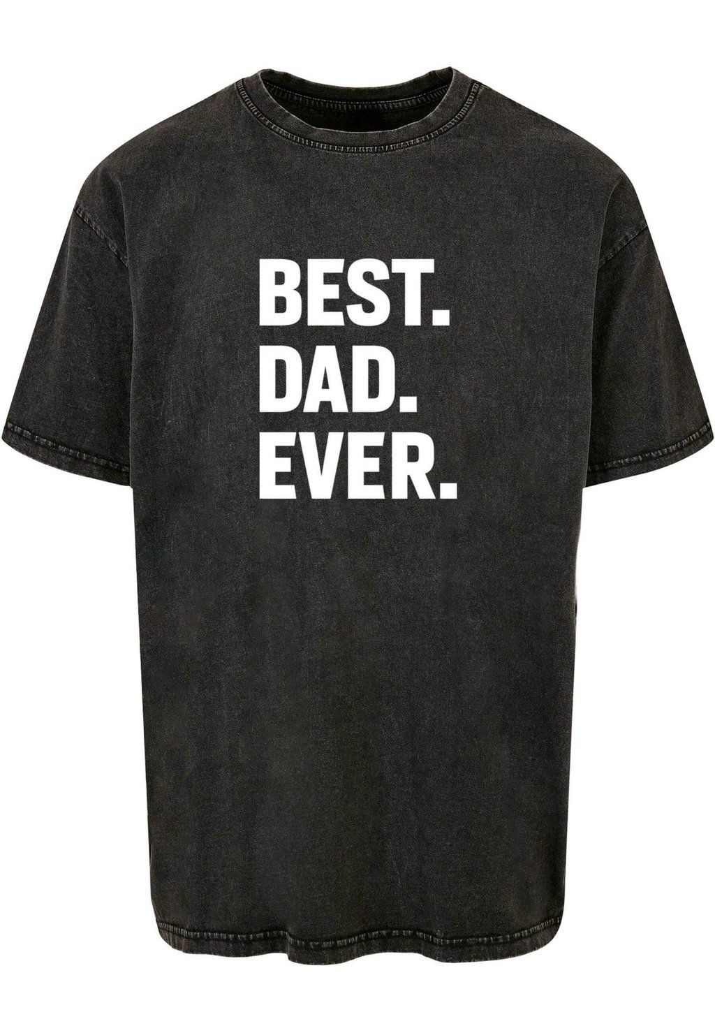

Футболка с принтом FATHERS DAY BEST DAD EVER ACID WASHED HEAVY O Merchcode, черный