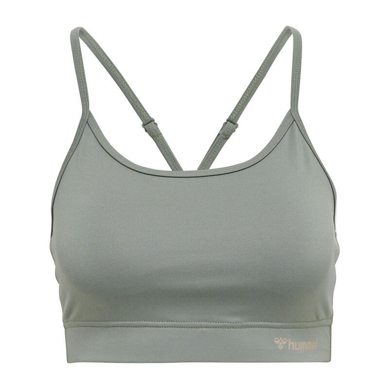 

Hmlmt Chipo Padded Sports Bra женский спортивный бюстгальтер для занятий йогой с технологией Beecool HUMMEL, цвет grau