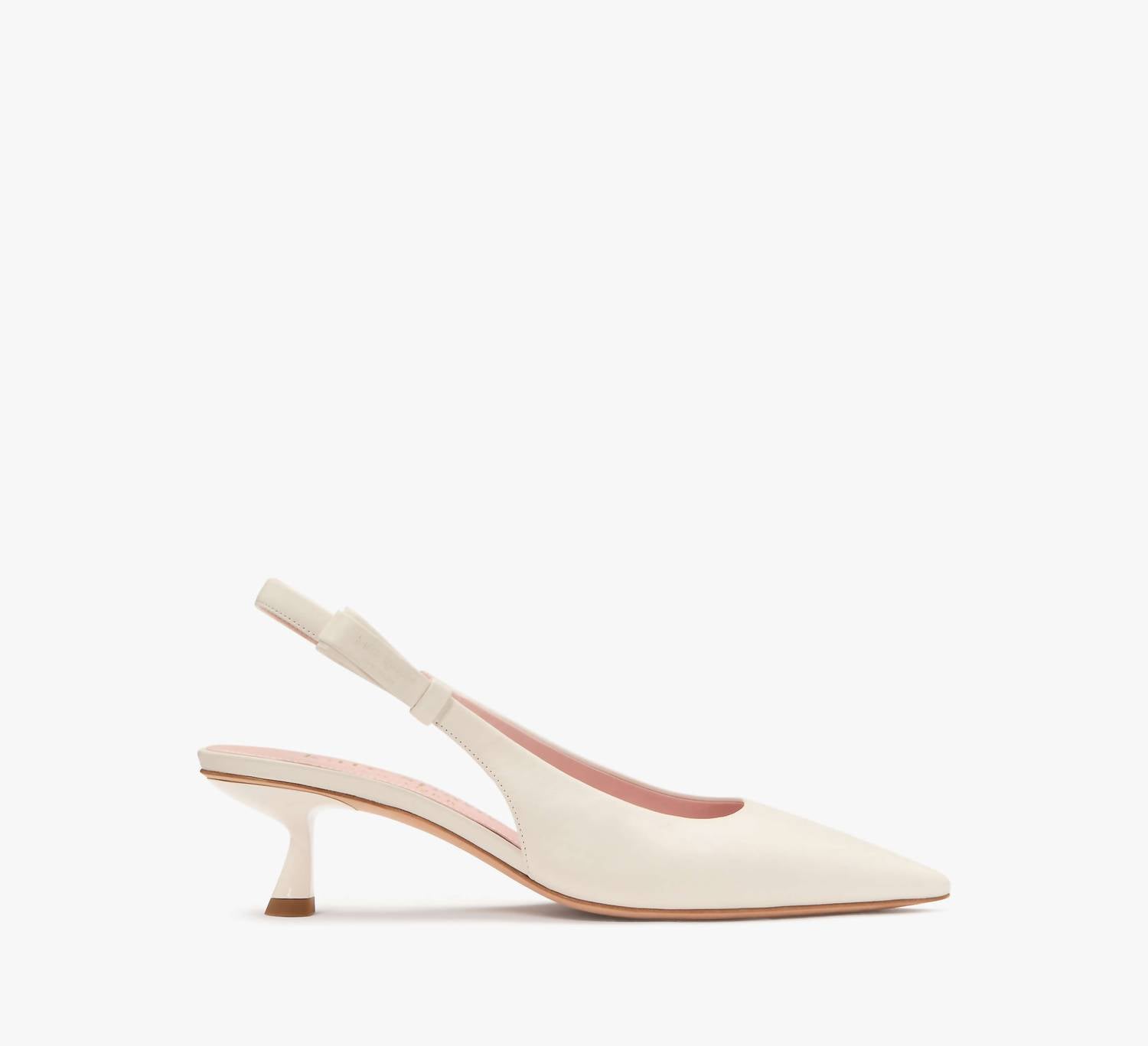 Туфли Riley Slingback из гладкой кожи на каблуке-рюмочке кремового цвета Kate Spade — фото 2