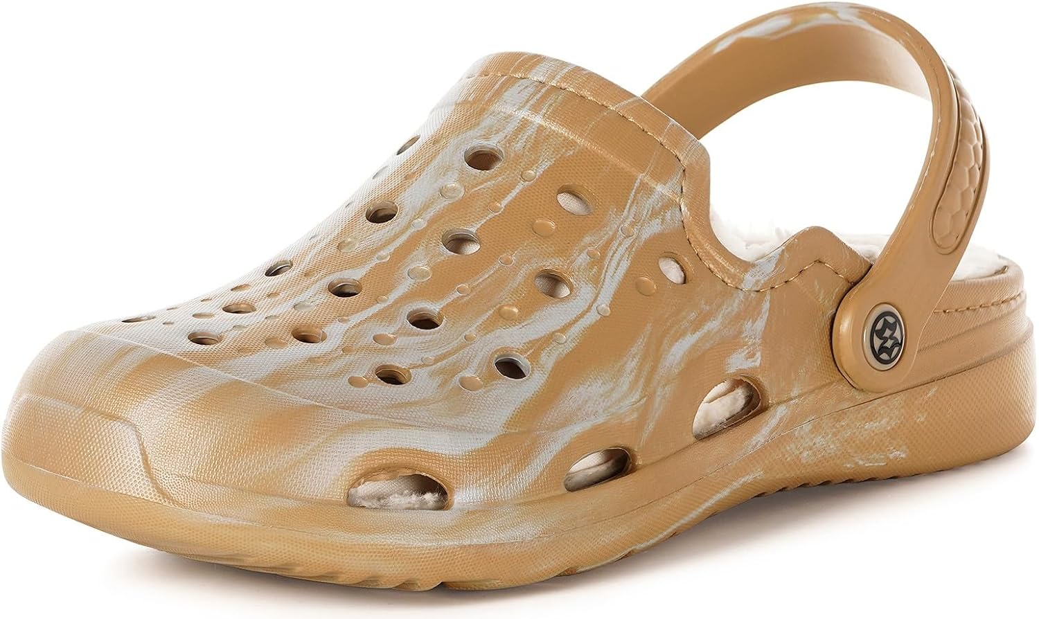 

Мужские и женские садовые сабо с подкладкой, унисекс, с меховой подкладкой, сандалии для садоводства на липучке, зимние домашние пушистые тапочки с поддержкой свода стопы Gaatpot, хаки