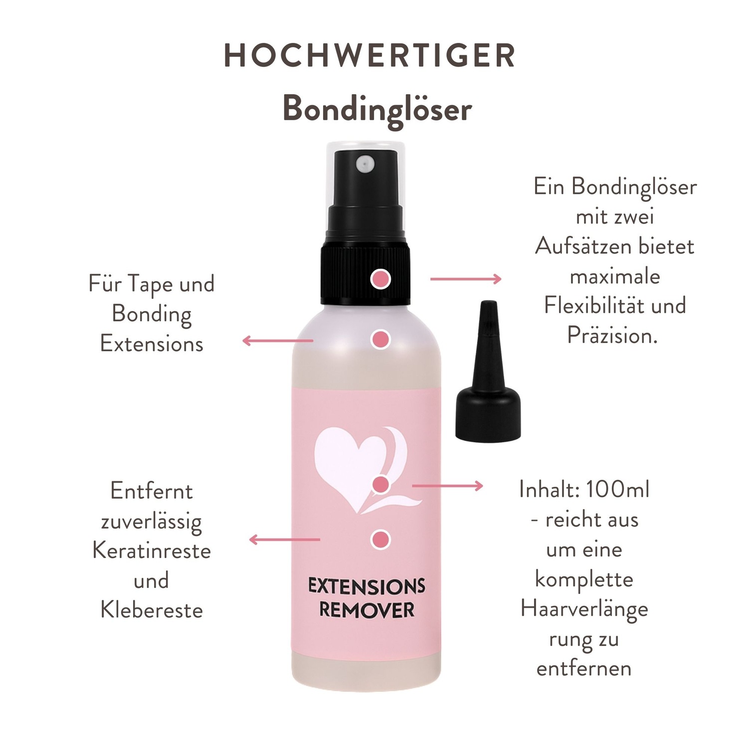 

Накладные волосы bonding extensions lösungsmittel Hair2Heart, bondinglöser