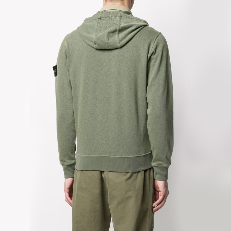 Толстовка мужская Stone Island на молнии, зеленый — фото 4