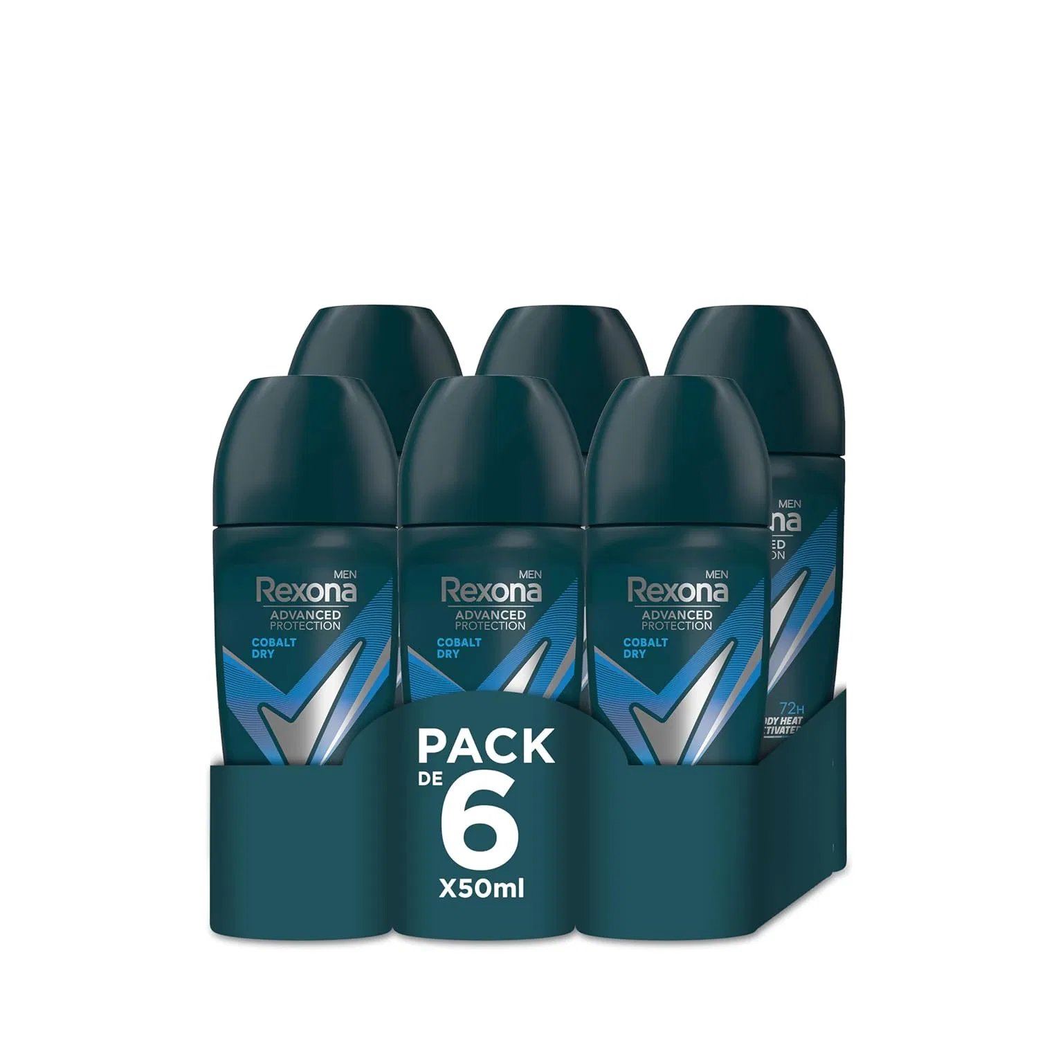 Мужской антиперспирант-дезодорант REXONA MEN Cobalt Dry, 6 x 50 мл Rexona