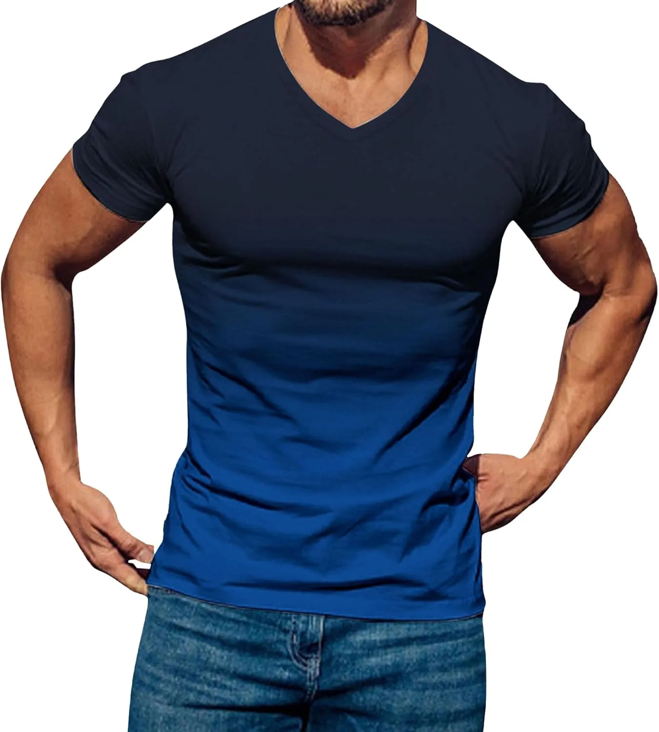 

Майифу-GJ Мужская футболка с коротким рукавом Casual Relaxed Fit Gradient Polo Maiyifu-GJ