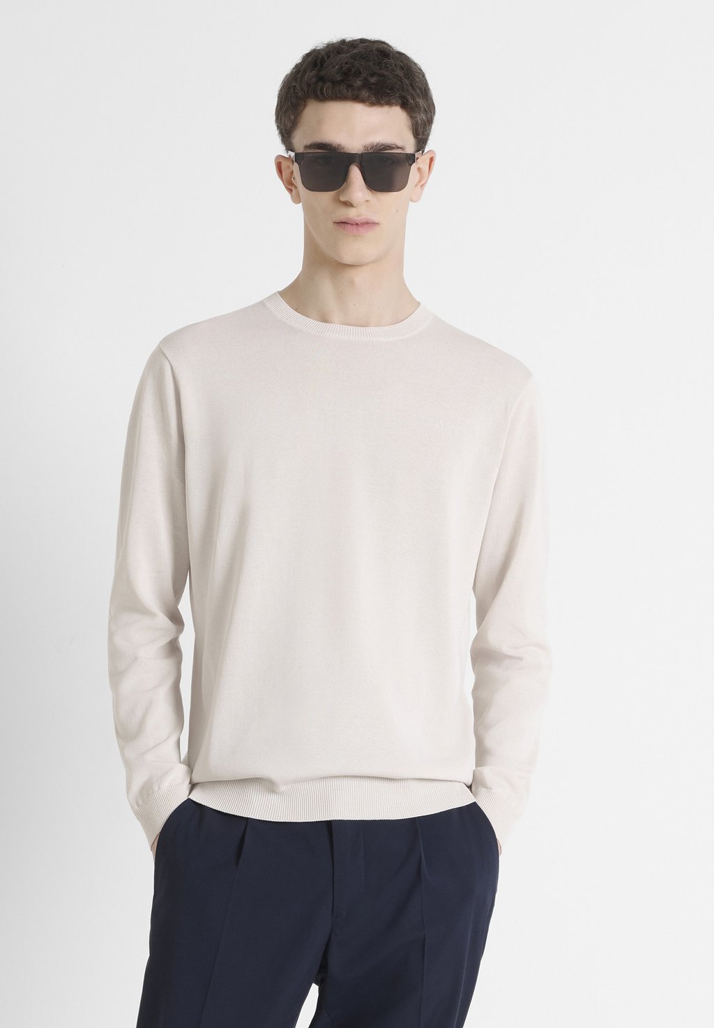 

Толстовка REGULAR FIT IN SOFT YARN WITH FOAM LOGO Antony Morato, бежевый