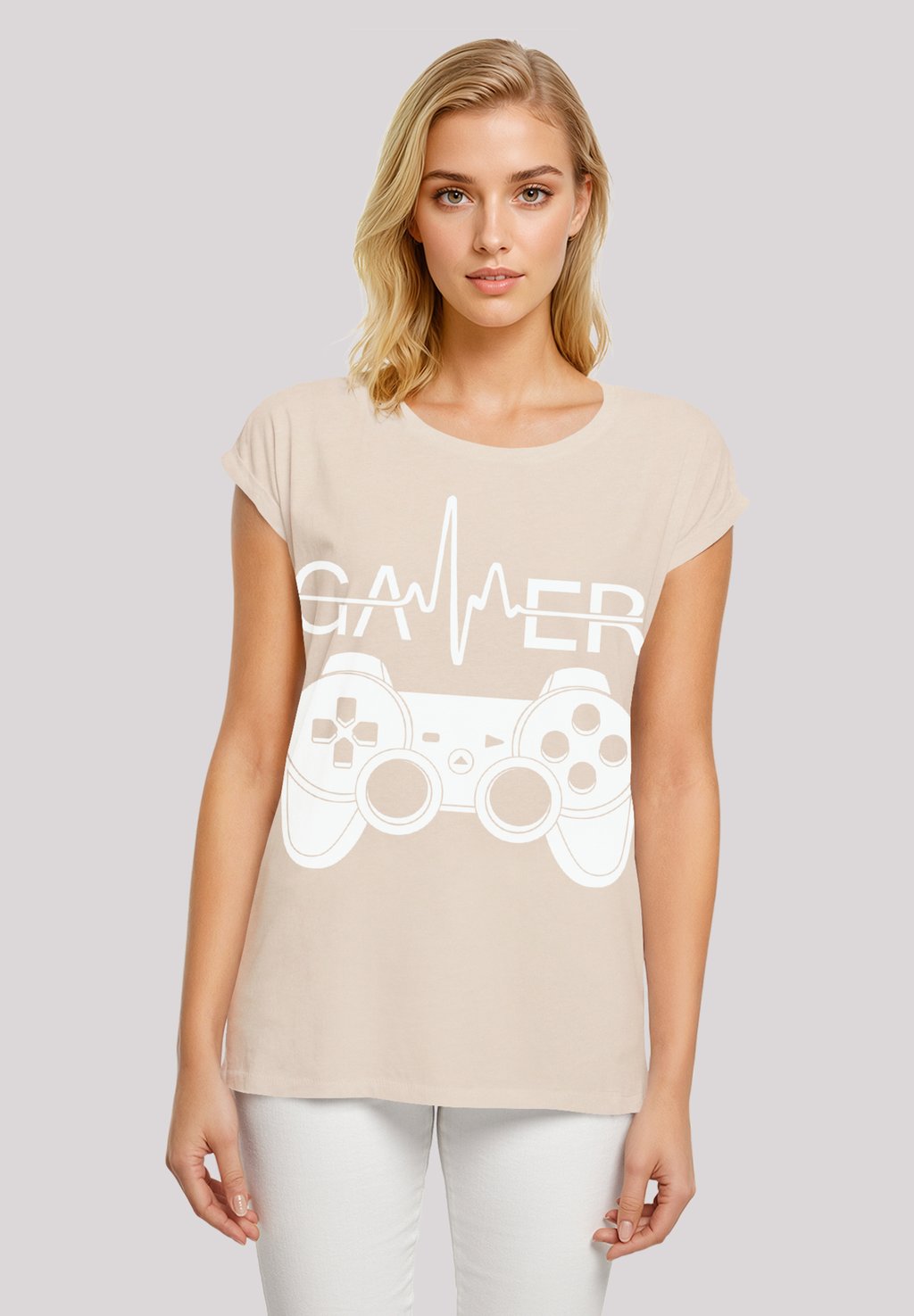 

Футболка с принтом GAMER HERZSCHLAG F4NT4STIC, песочный