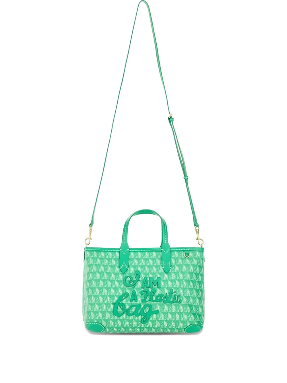 

Маленькая сумка-тоут "I Am A Plastic Bag" Anya Hindmarch, зеленый