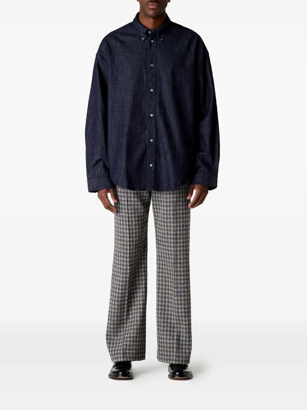 Рубашка с длинными рукавами на пуговицах Acne Studios, синий — фото 2