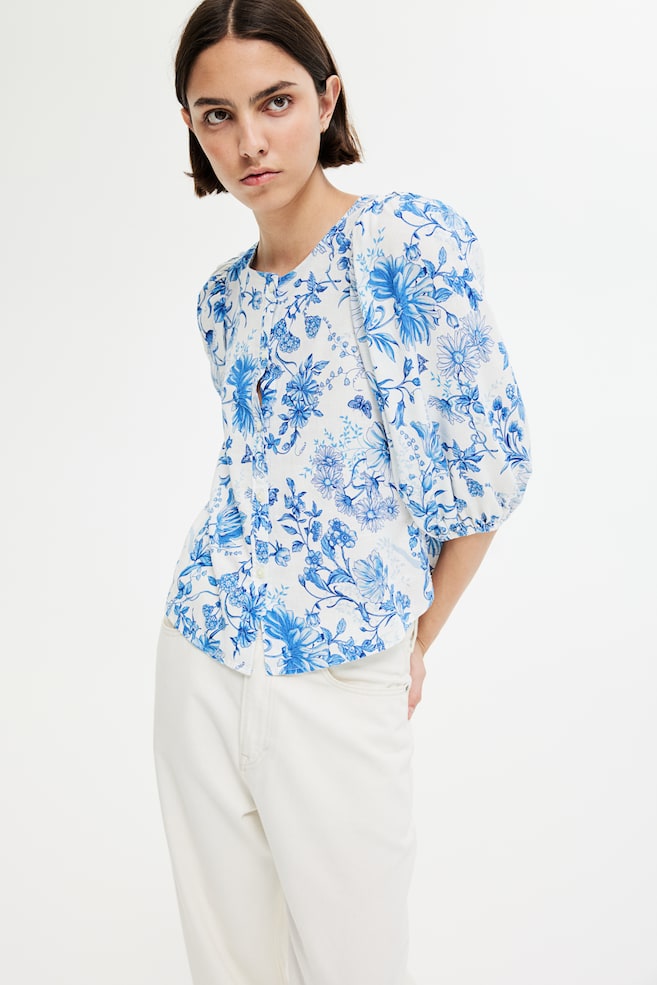 

Блузка из льняной смеси H&M, мультиколор