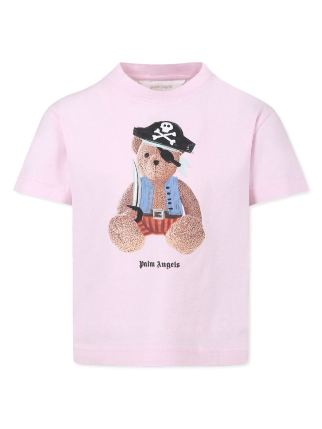 

Футболка с плюшевым мишкой Palm Angels Kids, розовый