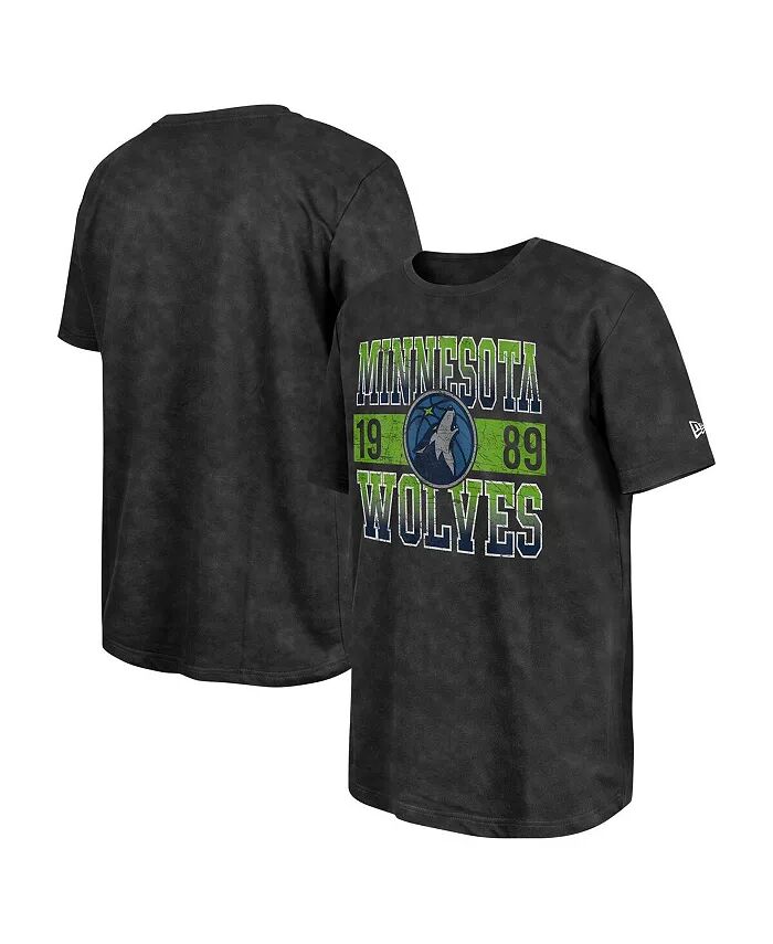 

Мужская черная футболка Minnesota Timberwolves Enzyme Washed Oversize New Era