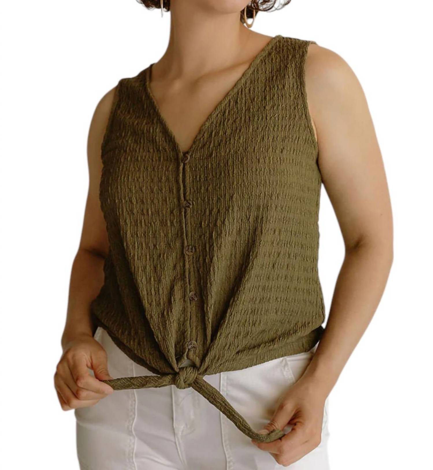 

Футболка Link Up Tie цвета Burnt Olive Sanctuary