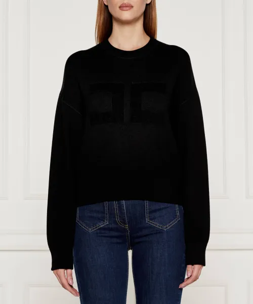 

Свитер Cropped fit Elisabetta Franchi, черный