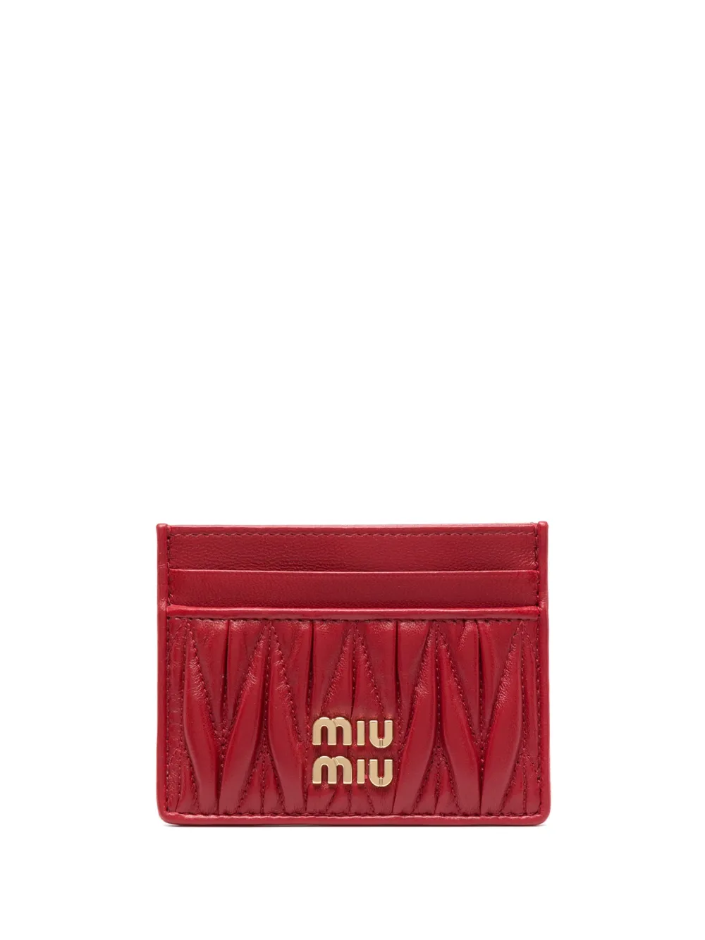 

Стеганый картхолдер с логотипом Miu Miu, красный