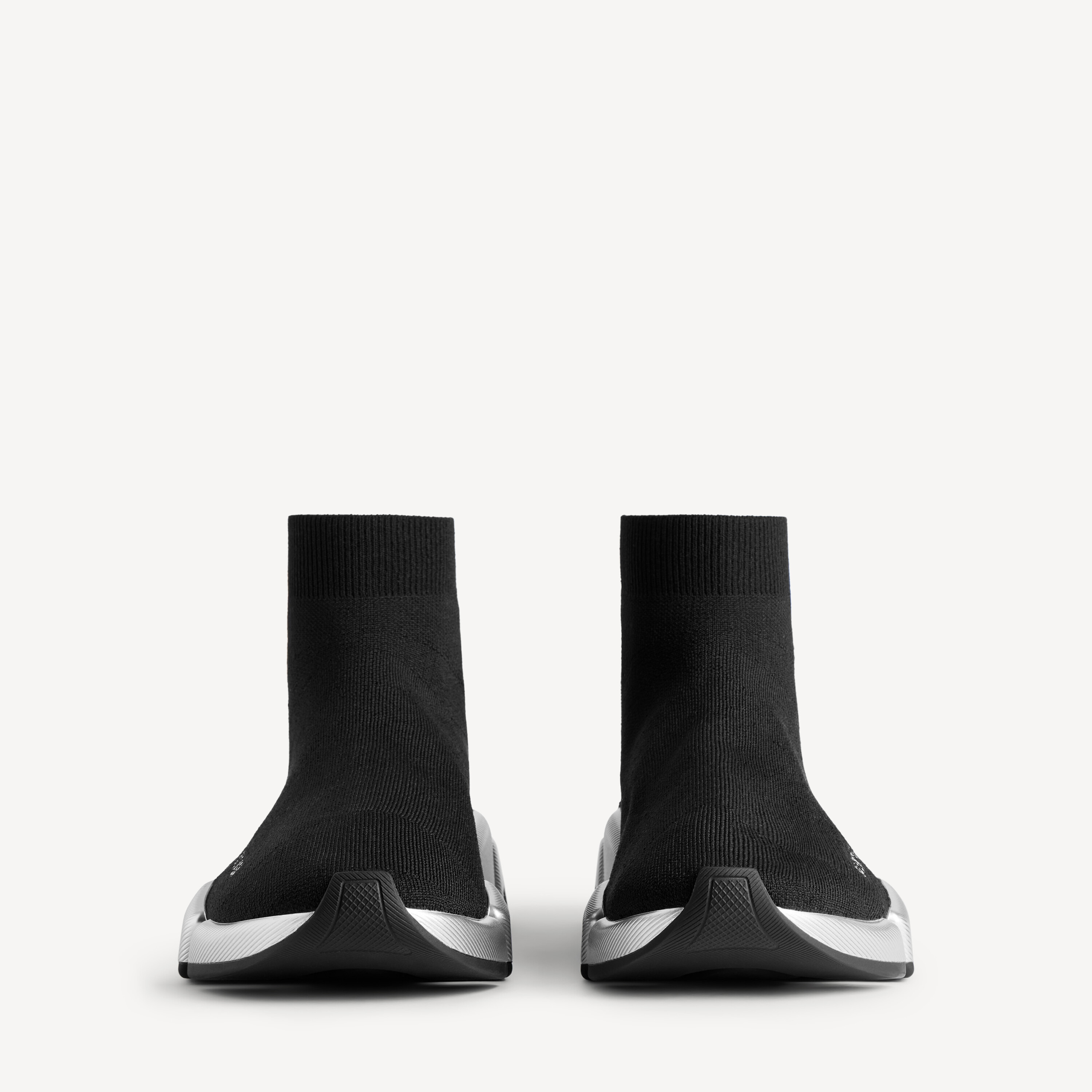 Кроссовки speed 2.0 из переработанного трикотажа для женщин в черно-сером цвете BALENCIAGA, серебристый/черный — фото 3