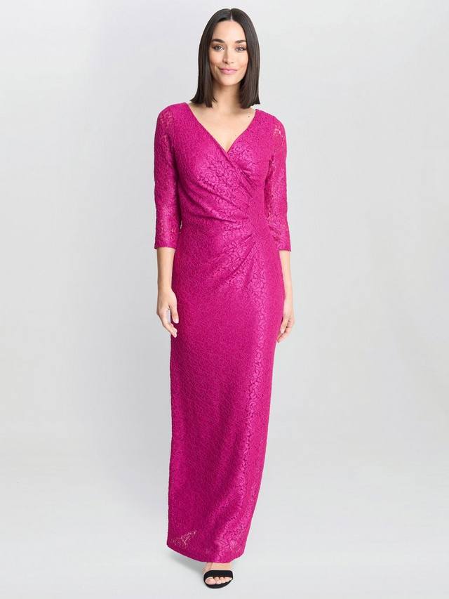 

Кружевное платье с запахом от фирн Gina Bacconi, цвет Fuchsia