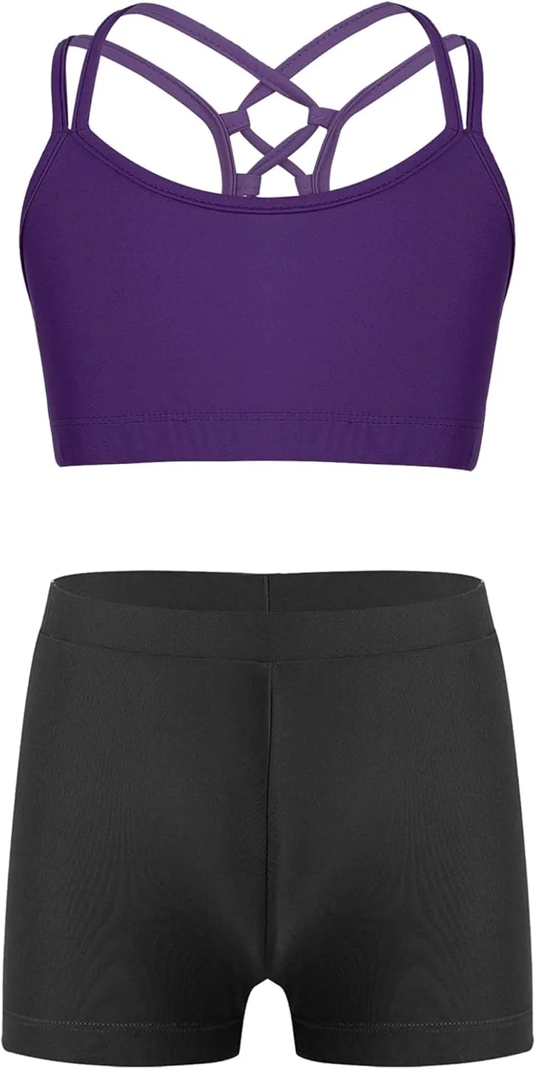 Детский спортивный комплект из топа и шорт Moggemol, Violet