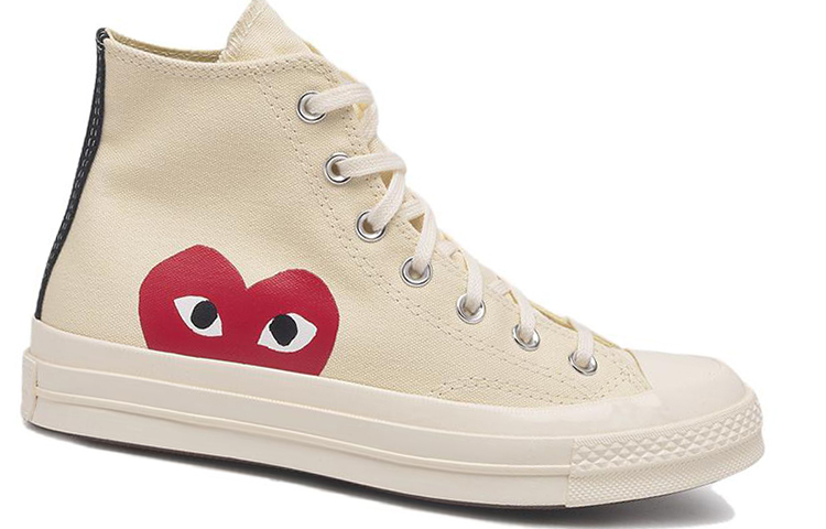 Кроссовки CDG Skateboarding Shoes Men High-top Beige, бежевый — фото 4