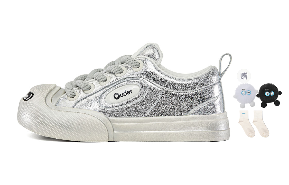 

Кроссовки Ouder Smiler Skateboarding Shoes Unisex Low-top Silver, серый